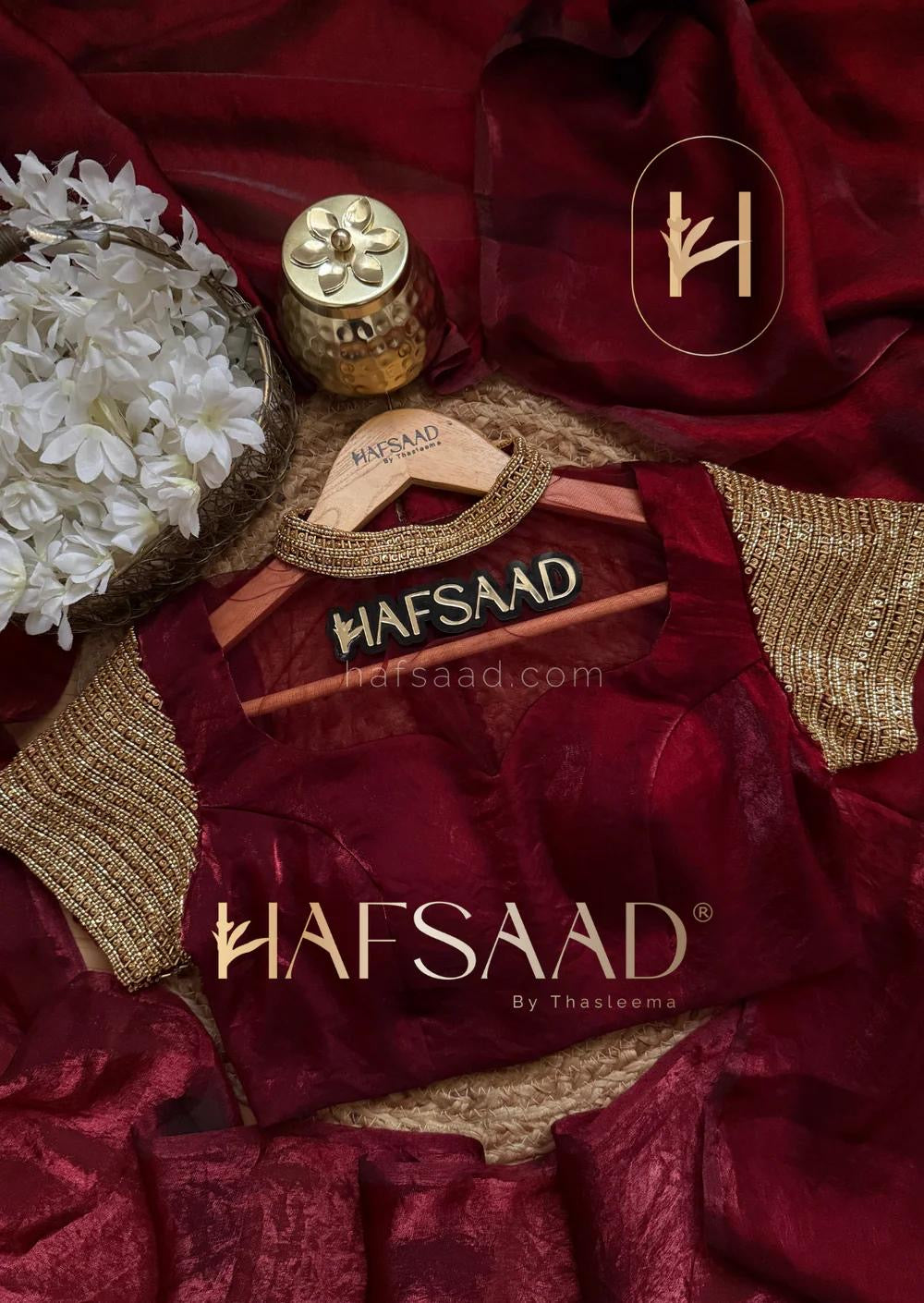 DUSKY MAROON Stardust Satin Saree with Heavy Designed Blouse Piece