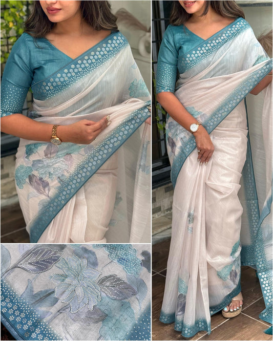 TASPA Silk Saree with Dual Color position Sequins work