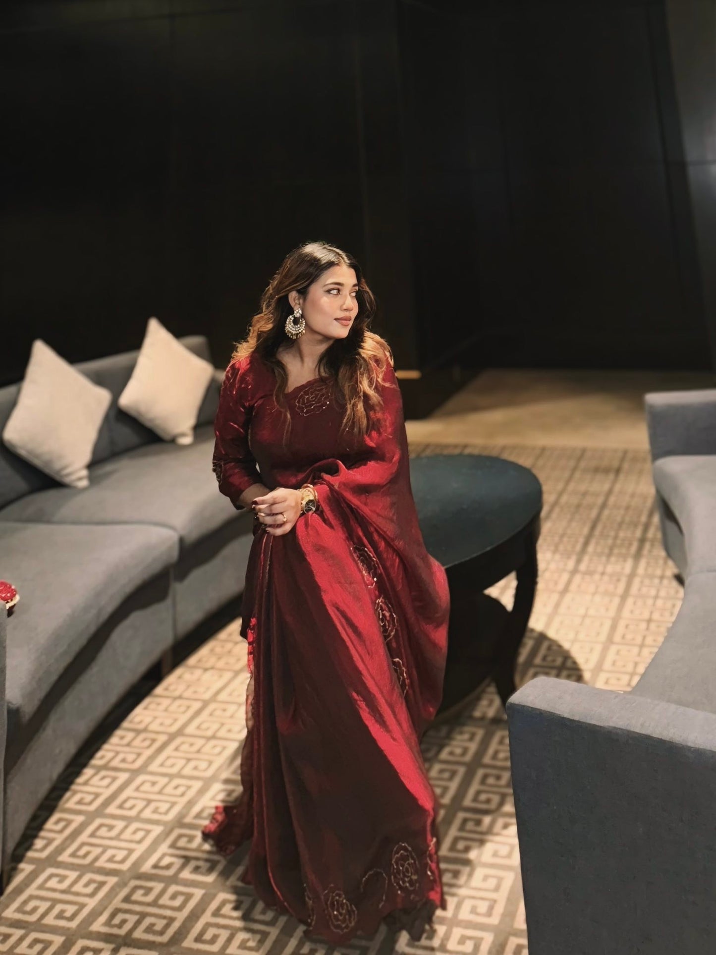 Pure Space Silk with Beautiful Katdana handwork