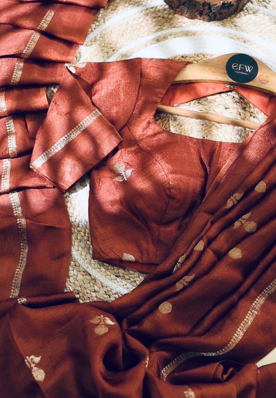 MOCHA Color Viscose Khadi Silk Saree