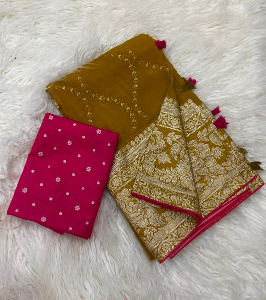 Pure Viscsose russian dola Silk Saree