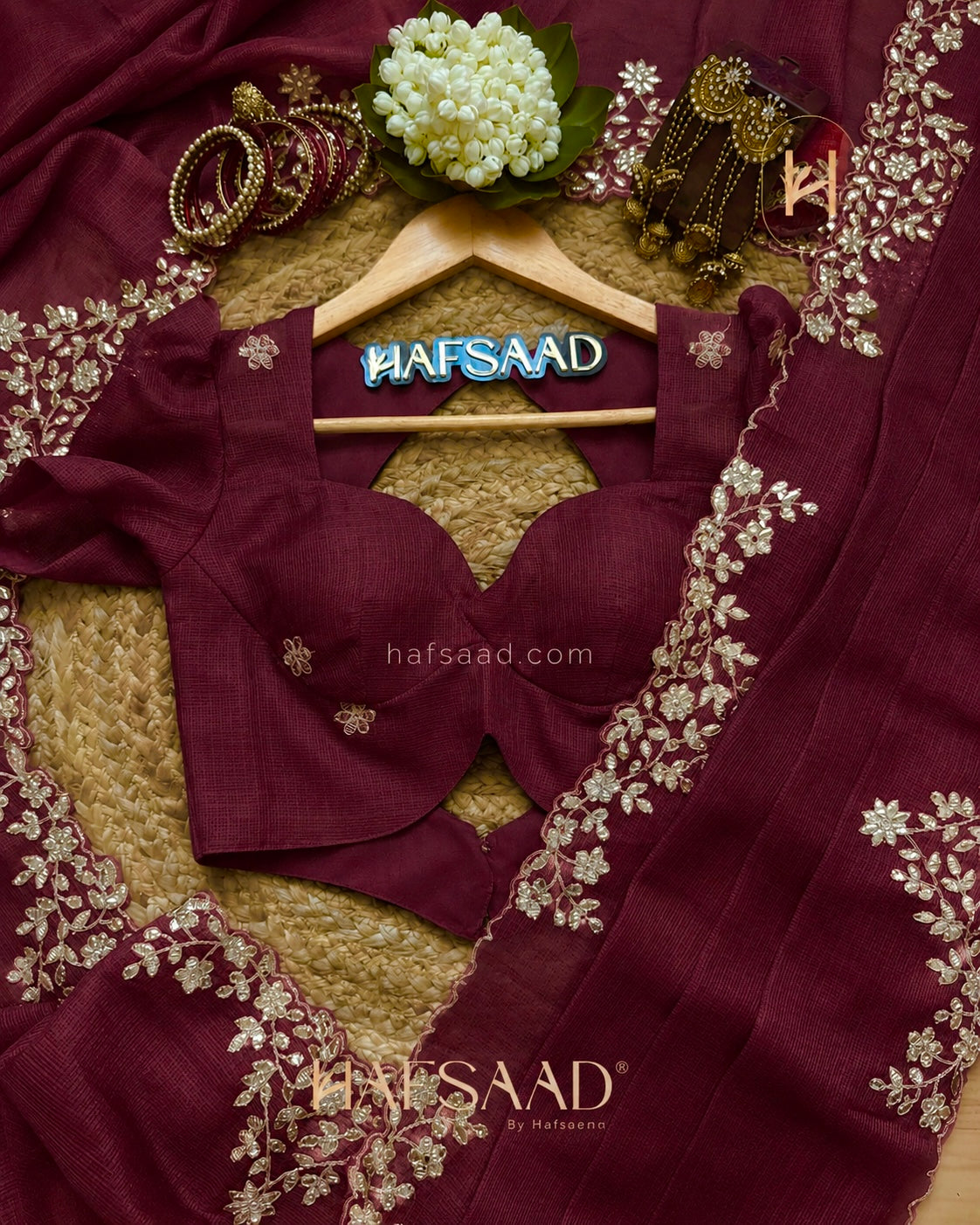 CREAMSON WINE Color Kota Saree
