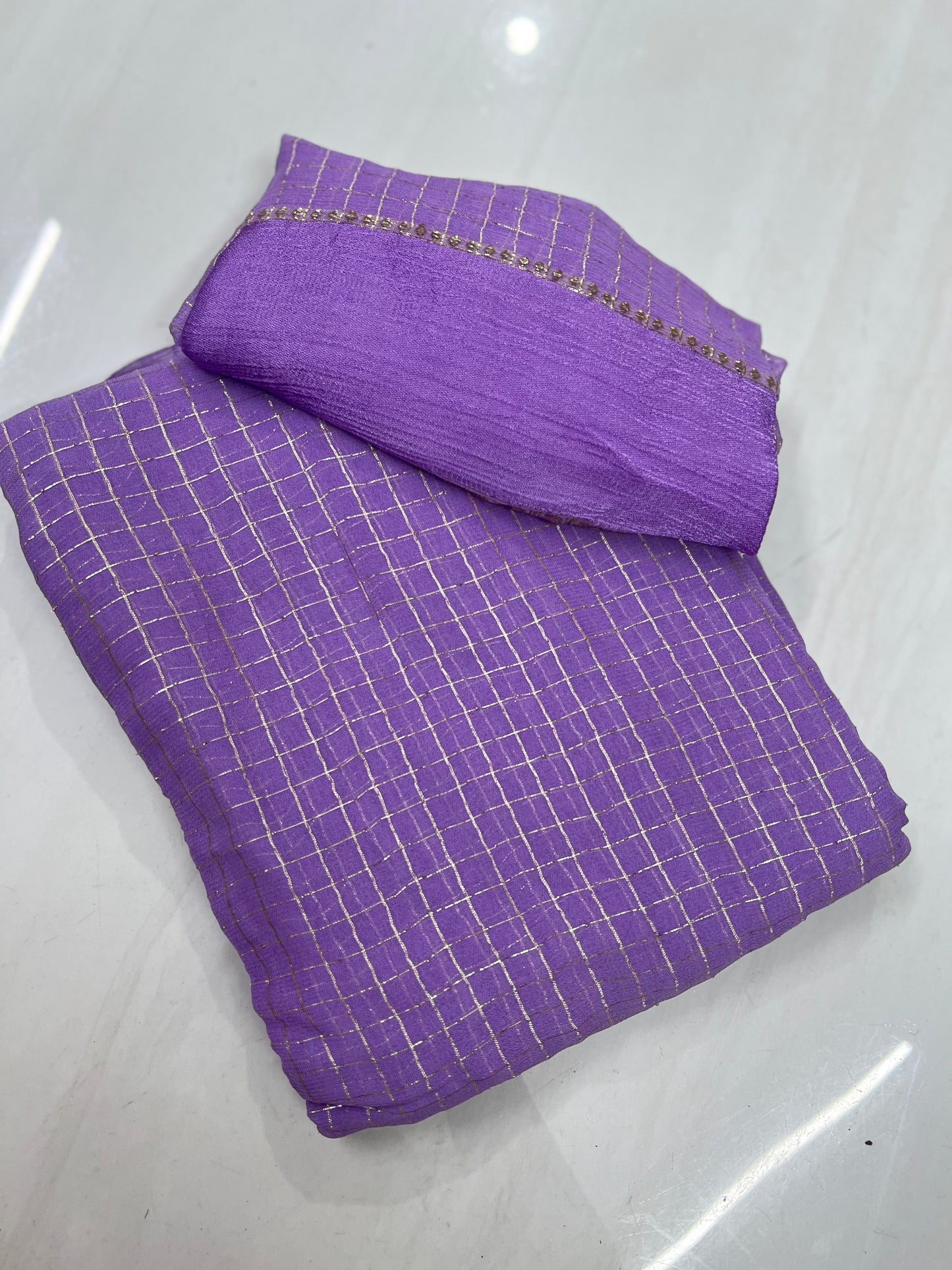 AMETHYST Color Viscose Georgette Saree
