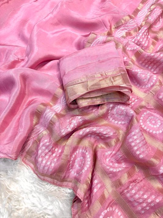 Soft Pink Color Pure Viscose Semi Silk Saree
