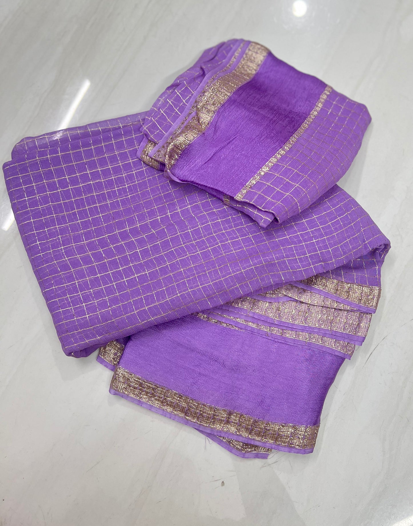 AMETHYST Color Viscose Georgette Saree