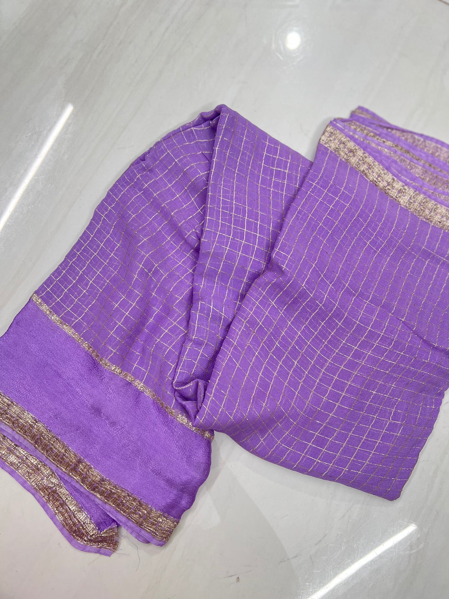 AMETHYST Color Viscose Georgette Saree