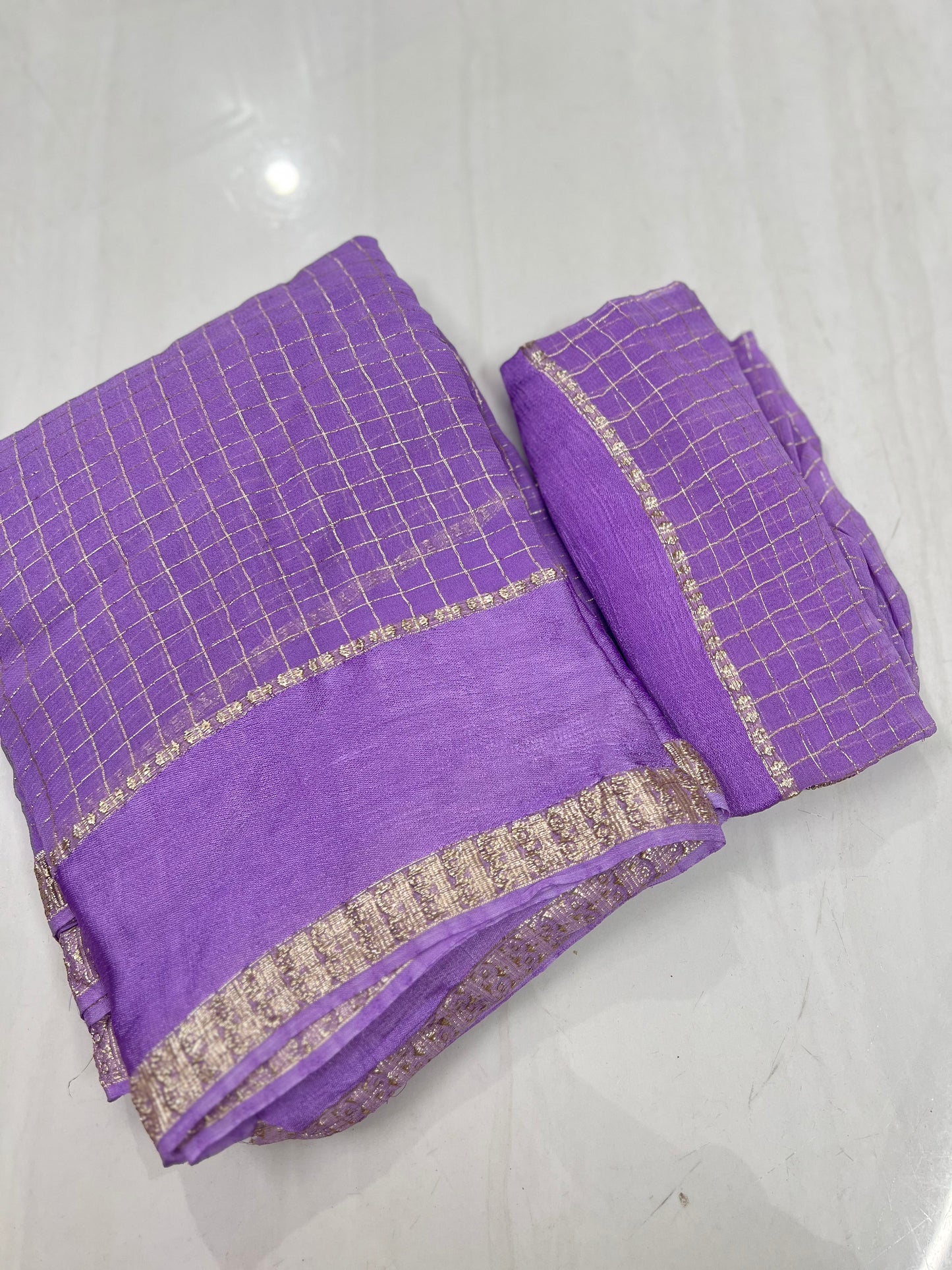 AMETHYST Color Viscose Georgette Saree