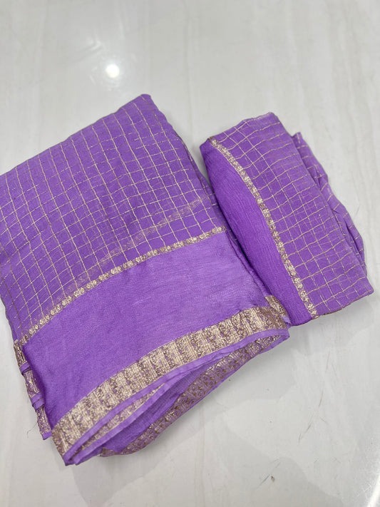 AMETHYST Color Viscose Georgette Saree