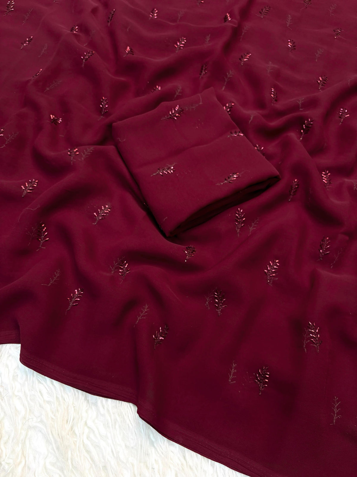Elegant Georgette Saree with Cutdana Butti Work