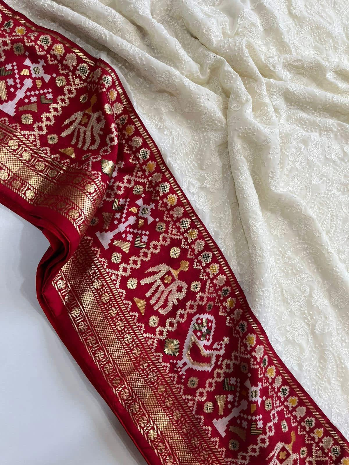 Georgette Chikankari Saree