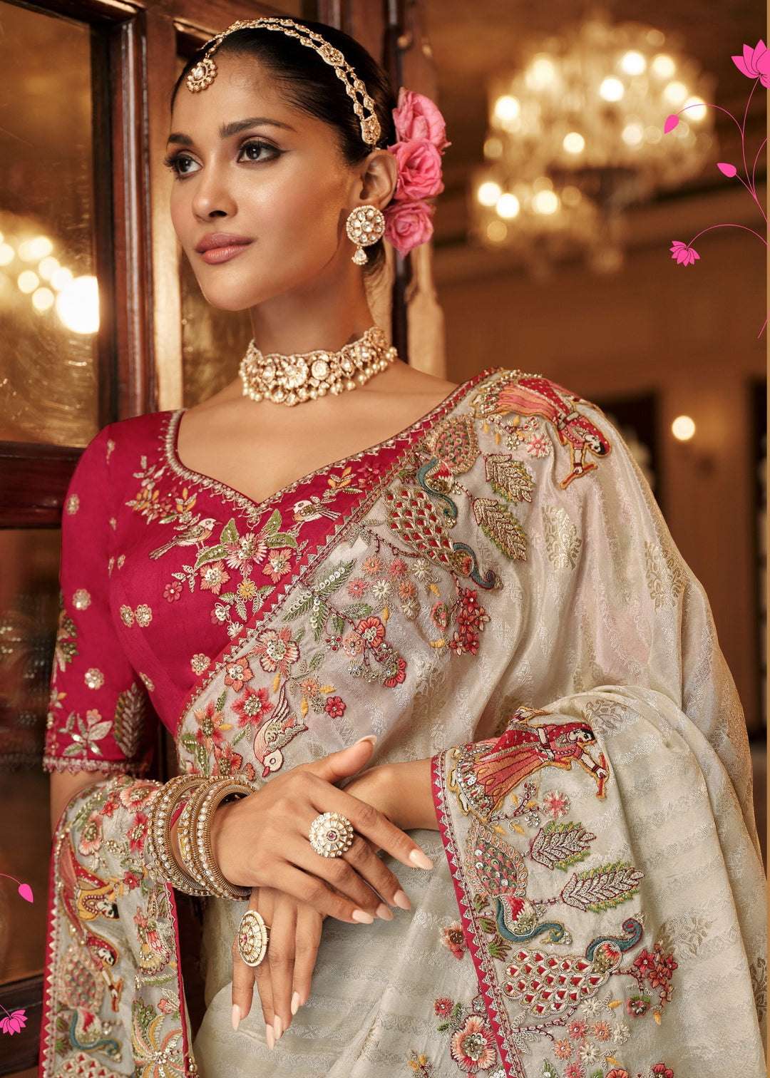 PRE ORDER ✅✅ EXCUSLIVE & PREMIUM Saree WARM IVORY COLOR