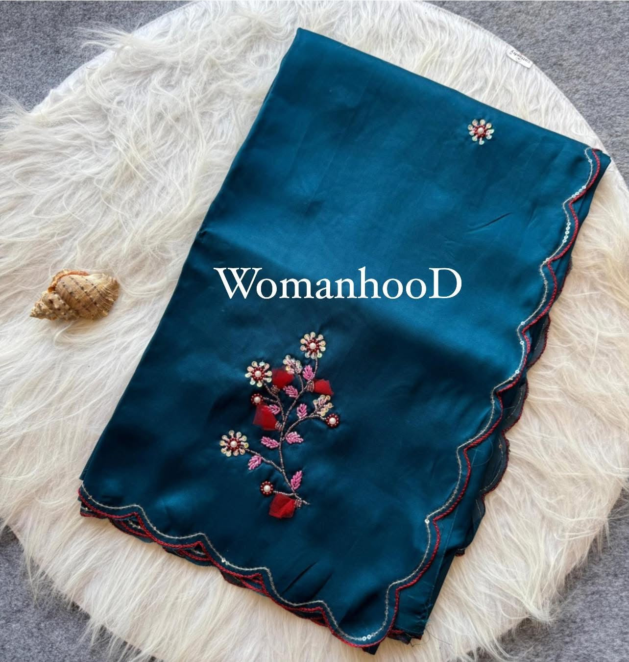 Teal Blue Color Rangoli Silk Saree with Aacro Border Heavily Designed Beads, Sequins and Khatli Work