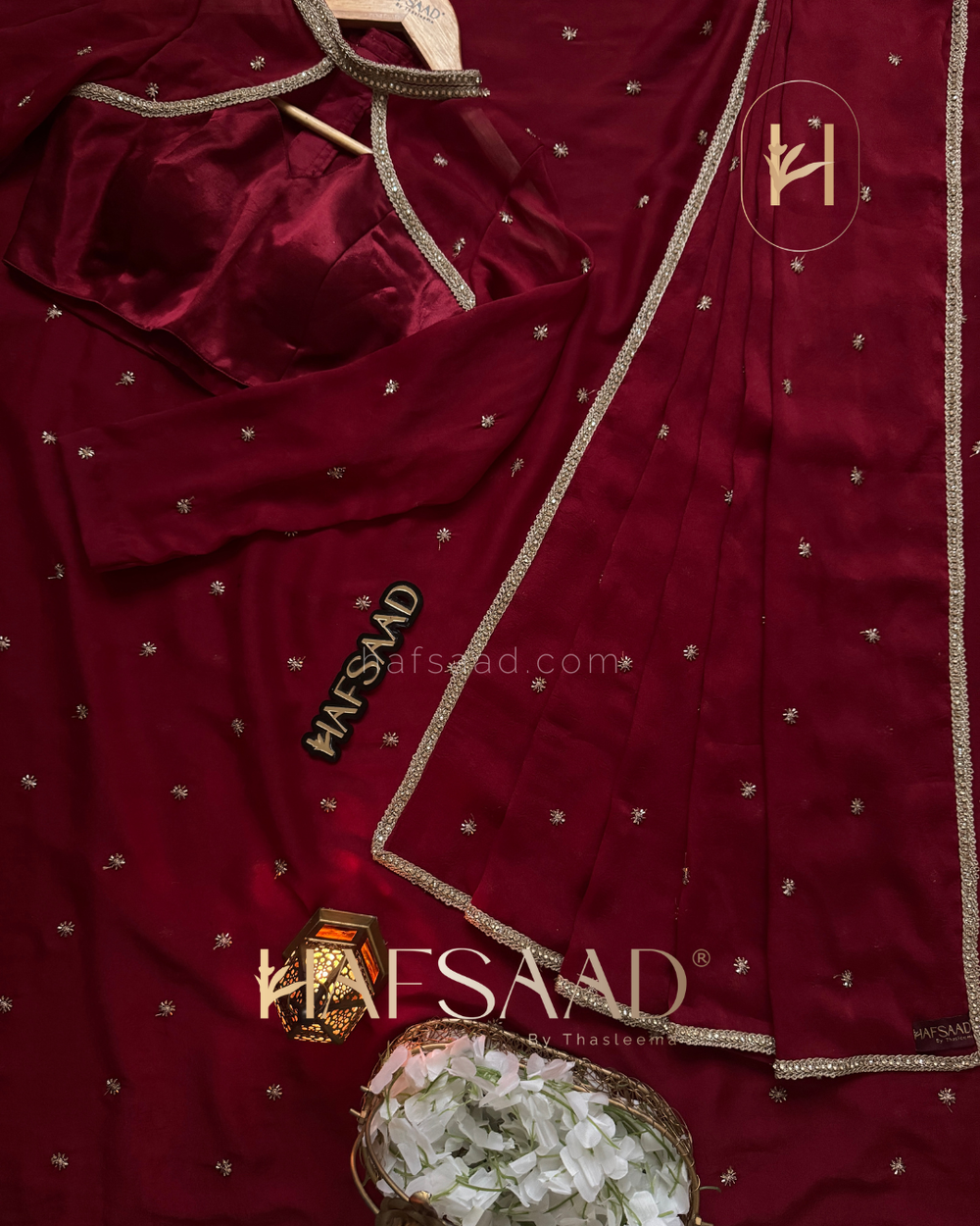 DEEP WINE RED Color Chiffon Silk Saree