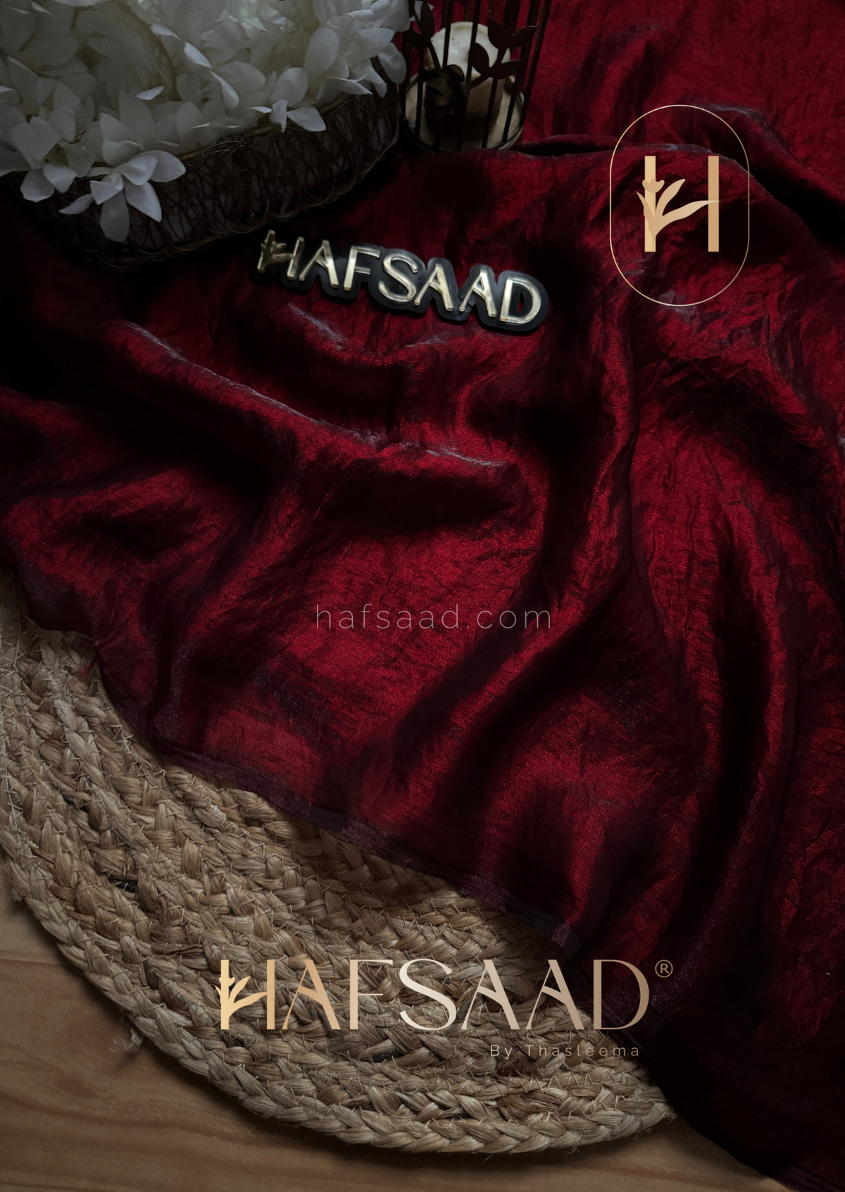 Stardust Satin Saree paried with Same Material Blouse with Artisanal Handwork (Khatli Work)