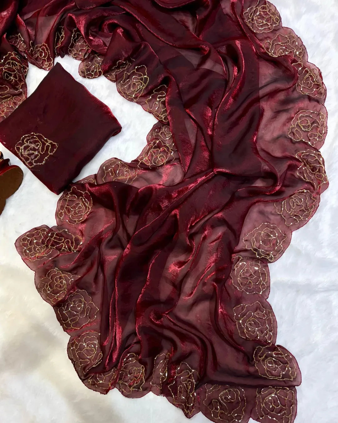 Pure Space Silk with Beautiful Katdana handwork