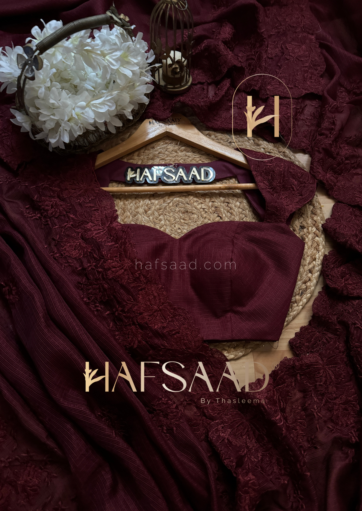 Premium Kota Silk Saree with embroidery work Paired with blouse piece (Dark Maroon)