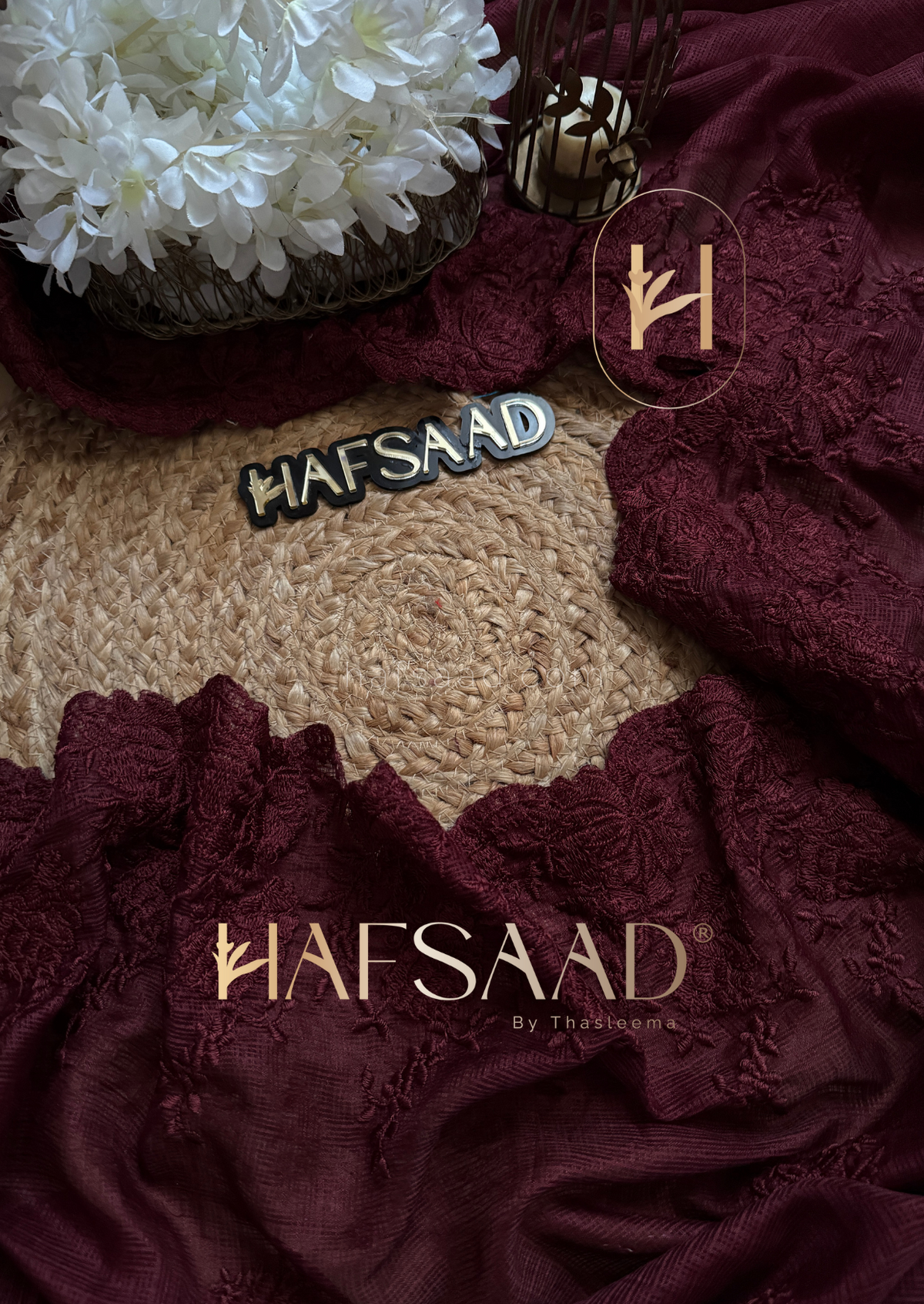 Premium Kota Silk Saree with embroidery work Paired with blouse piece (Dark Maroon)