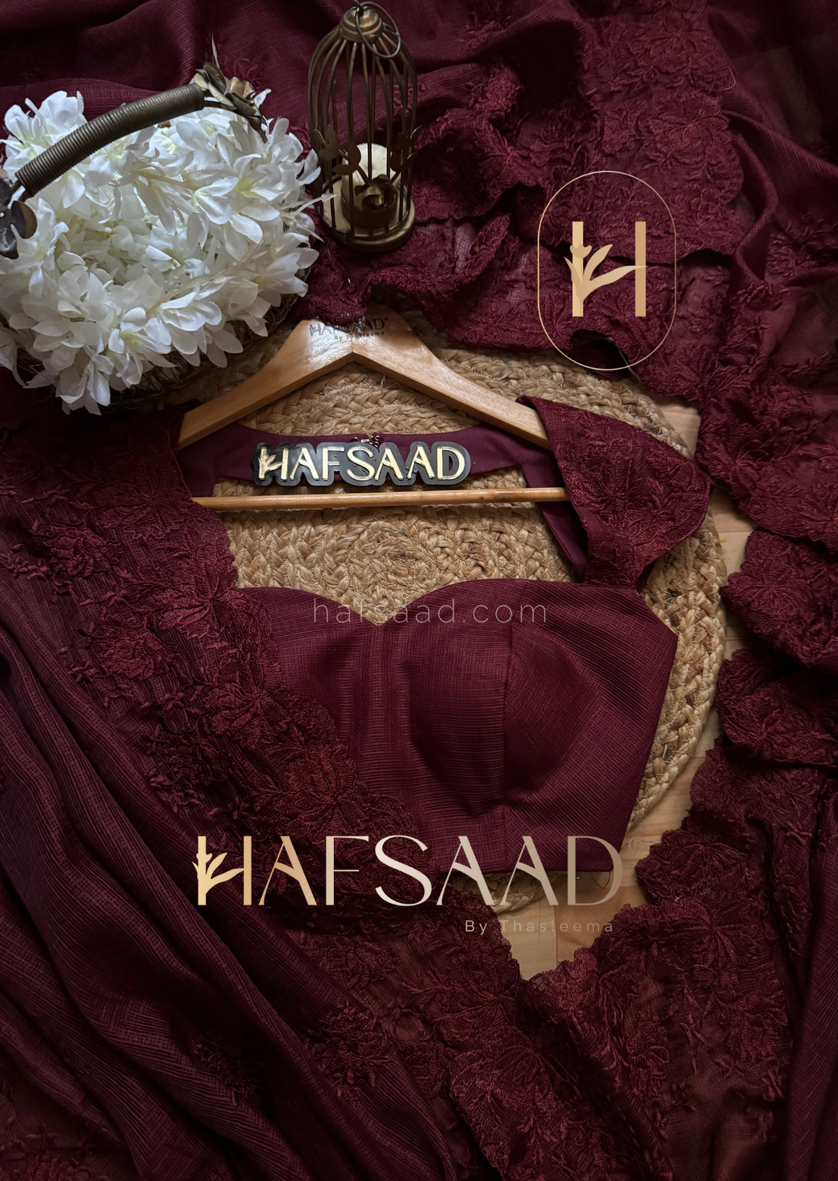 Premium Kota Silk Saree with embroidery work Paired with blouse piece (Dark Maroon)