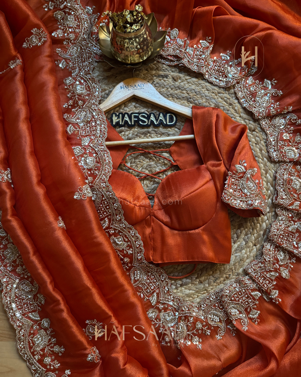 PORTLAND ORANGE Color Premium Soft Tissue Saree