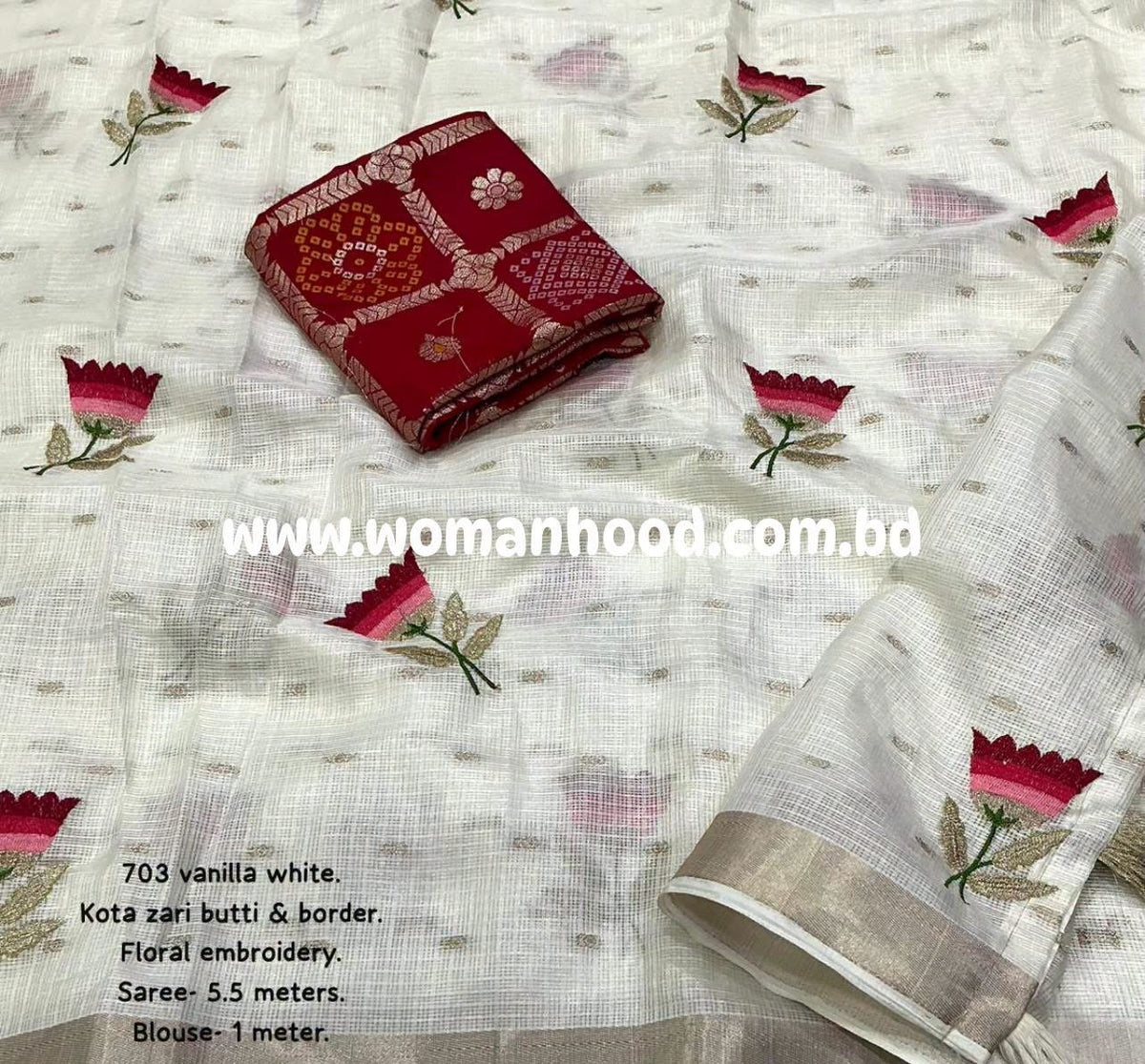 Soft Kota Saree with allover zari woven butti