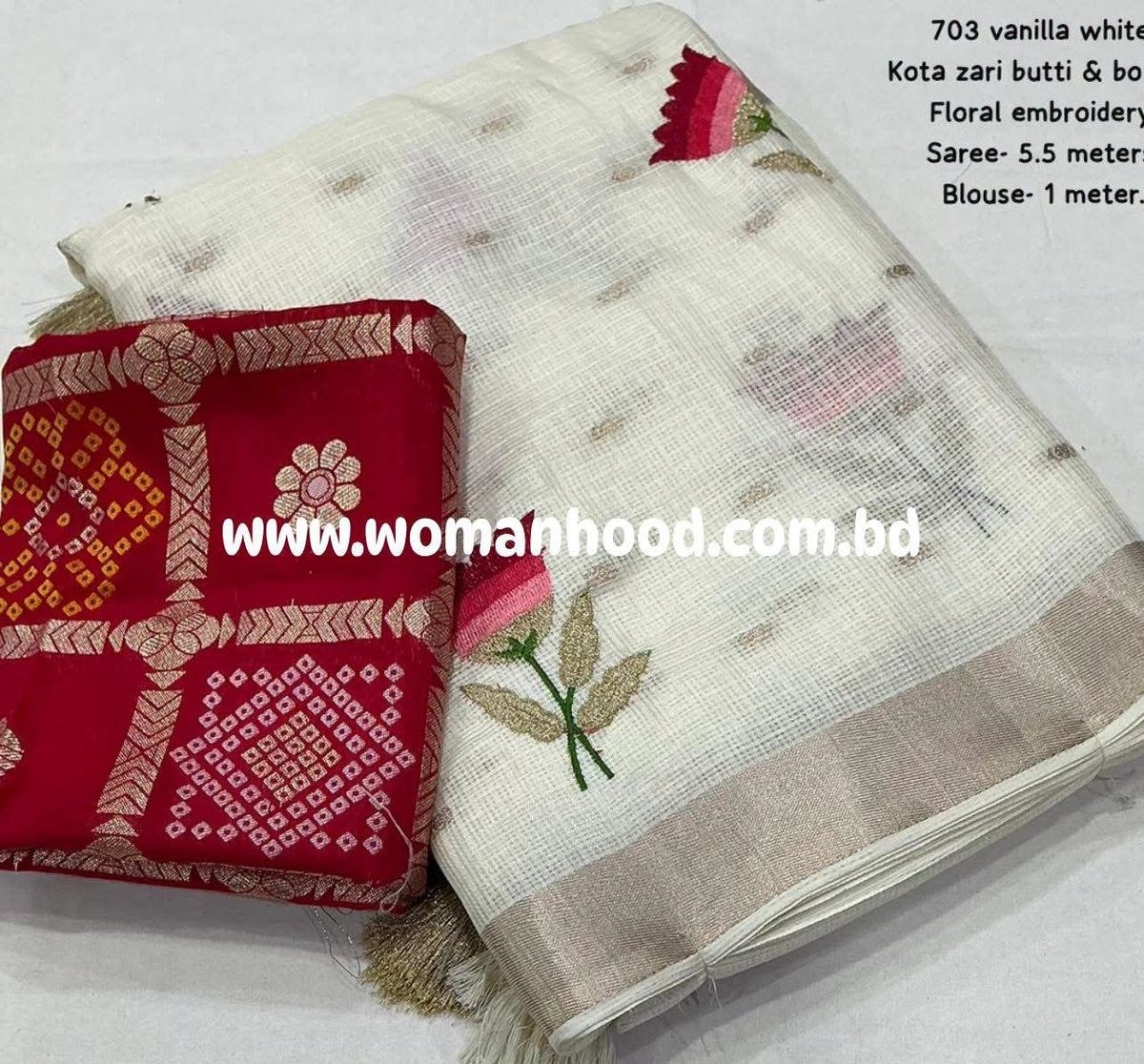 Soft Kota Saree with allover zari woven butti