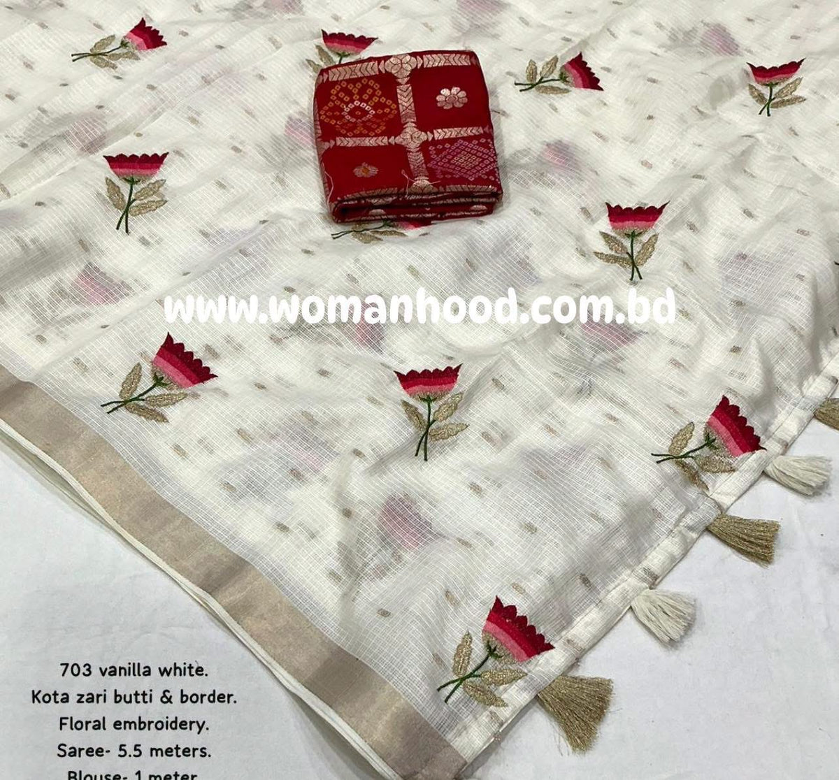 Soft Kota Saree with allover zari woven butti