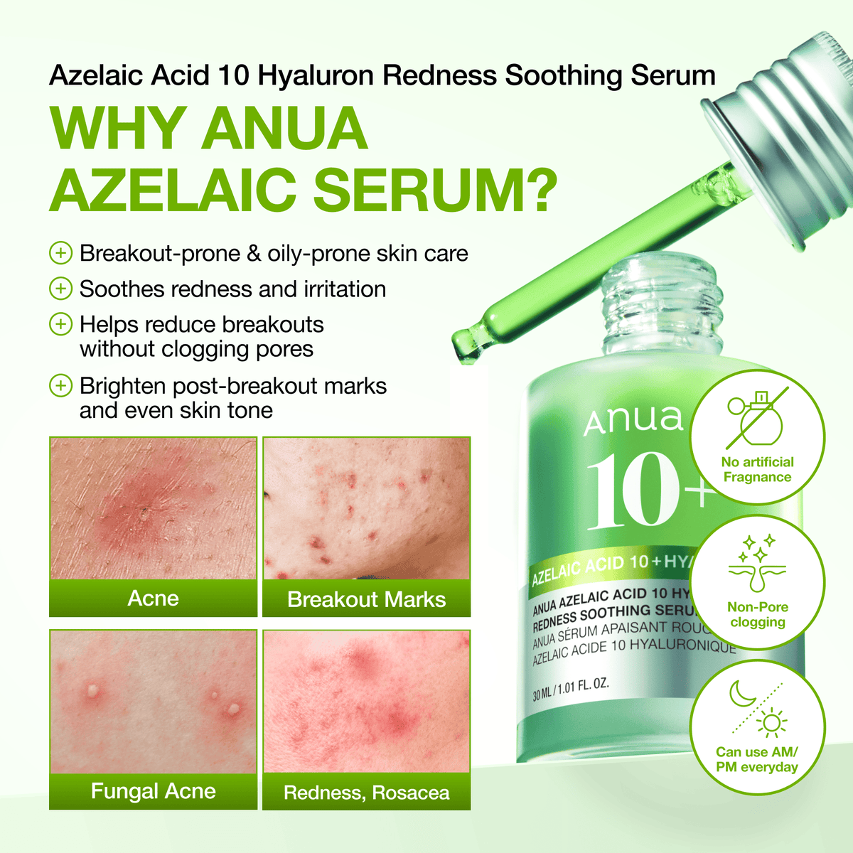 Anua Azelaic Acid 10 Hyaluron Redness Soothing Serum 10ML