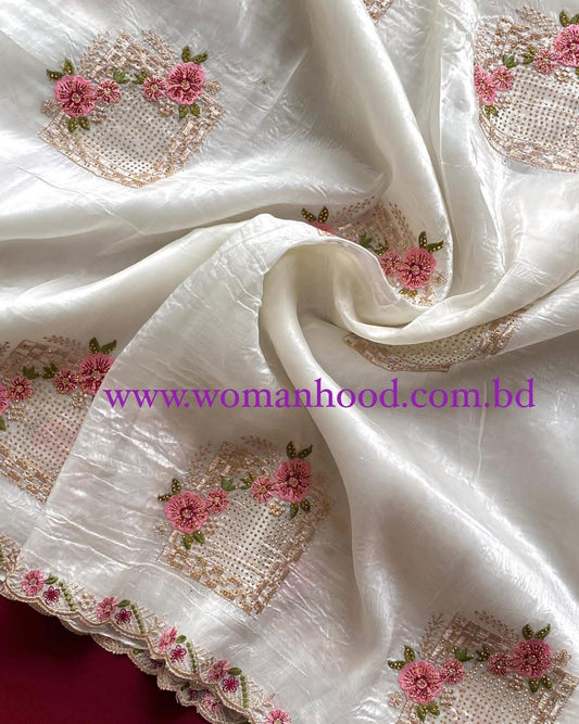 Pure paper silk crush saree