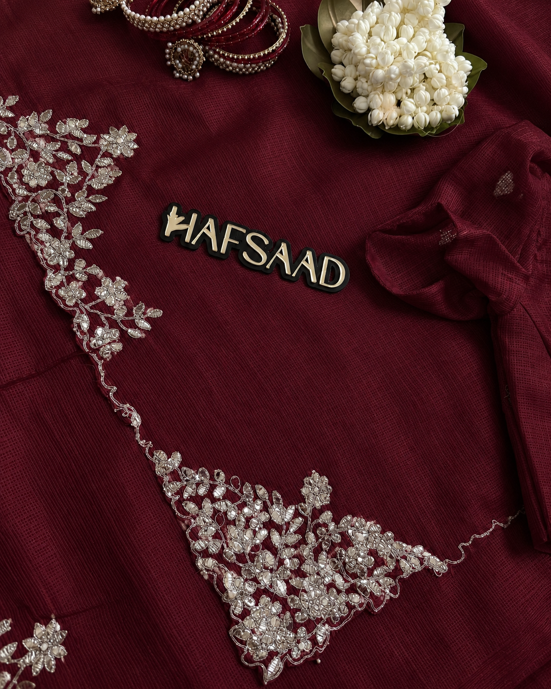 CREAMSON WINE Color Kota Saree